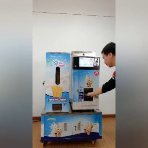 HM116T table top vending ice cream machine with waffle cone